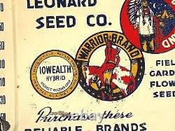 Vintage RARE Michael Leonard Farm Seed Corn flower metal sign Indian Graphics