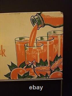 Vintage RARE Old GREEN SPOT Advertising Orange Soft Drink Metal Display Sign