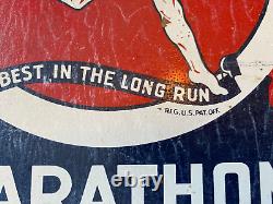 Vintage RARE Original Marathon The Ohio Oil Co. Oil Lease Metal Sign