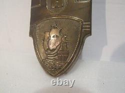 Vintage RARE Plymouth Brass Front Grille Emblem Sailing Ship Metal Original USA