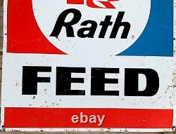 Vintage RARE Rath Farm Seed Corn Feed metal sign Indian Feather Graphics