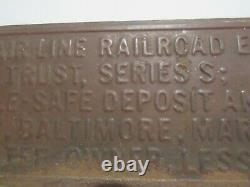 Vintage RARE Seaboard Air Lie Railroad Equipment Trust Safe Deposit Metal Plaque