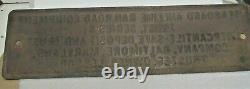 Vintage RARE Seaboard Air Lie Railroad Equipment Trust Safe Deposit Metal Plaque