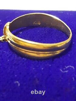 Vintage RARE UFS Snoopy 18k Yellow Gold Swing Charm Ring Circa 1958 Signed