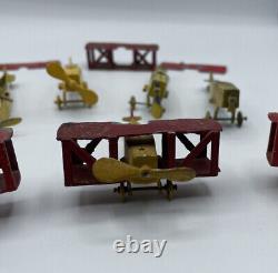 Vintage Rare 1926 Tootsietoy #4650 Metal Toy Biplane Plane Lot Tootsie Toy