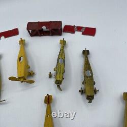 Vintage Rare 1926 Tootsietoy #4650 Metal Toy Biplane Plane Lot Tootsie Toy