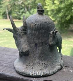 Vintage Rare 1976 Carl Wagner Mountain Goat Full Body Bronze Bell #20 Of 1000