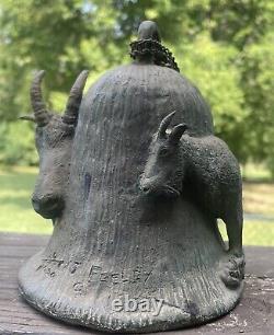 Vintage Rare 1976 Carl Wagner Mountain Goat Full Body Bronze Bell #20 Of 1000