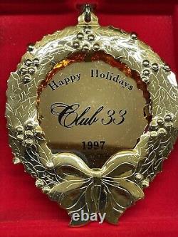 Vintage Rare 1997 Disneyland CLUB 33 Wreath Christmas Ornament, Holiday MIB