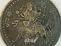 Vintage Rare 2 Pc Metal Goddess Laxmi Jai Mata Di Good Luck Token Coin Old