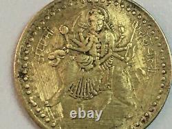 Vintage Rare 2 Pc Metal Goddess Laxmi Jai Mata Di Good Luck Token Coin Rare