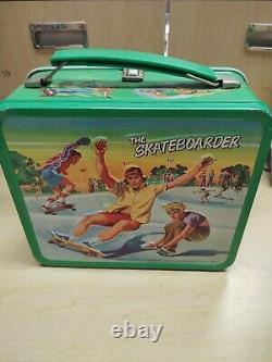 Vintage Rare Aladdin The Skateboarder Metal Lunchbox & Thermos GUC