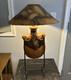 Vintage Rare Artistic Rustic Handmade Leather & Metal Sculptural Lamp Mexico