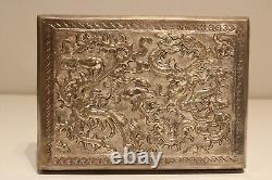 Vintage Rare Beautiful Hand Made Metal China Or Japan Box Case With Dragons