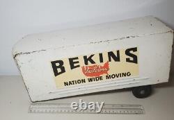 Vintage Rare Bekins Van Liner Trailer Metal Single Axle Rubber Wheels