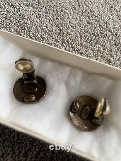 Vintage-Rare- CHANEL Clip On Earrings. 97A. Metal Coin Clip On. Authentic