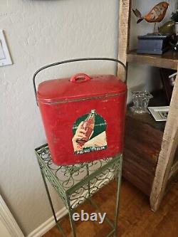 Vintage Rare COCA-COLA Original Metal Coca-Cola Cooler/ With Lid 12x12x8