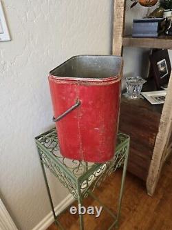 Vintage Rare COCA-COLA Original Metal Coca-Cola Cooler/ With Lid 12x12x8