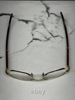 Vintage Rare Cartier Gold Platinum Bubinga Wood Sunglasses Glasses Frames Buffs