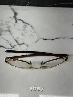 Vintage Rare Cartier Gold Platinum Bubinga Wood Sunglasses Glasses Frames Buffs