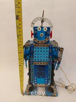 Vintage Rare Constructor Model Metal ROBOT Remoted Battery Toy 34cm