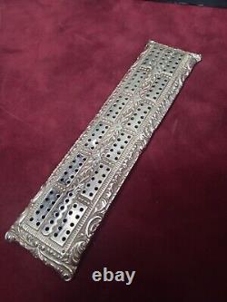 Vintage Rare Cribbage Board, Metal With Nickel Finish