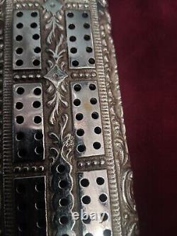 Vintage Rare Cribbage Board, Metal With Nickel Finish