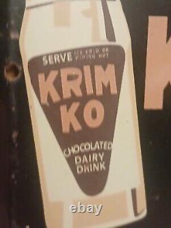 Vintage Rare Drink Krimko Chocolate Milk Dairy Drink Metal Advertising Sign