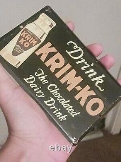 Vintage Rare Drink Krimko Chocolate Milk Dairy Drink Metal Advertising Sign