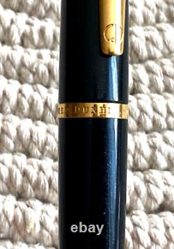 Vintage Rare Dunhill Alfred 18k 750 Gold F Nib Metallic Black Fountain Pen