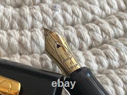 Vintage Rare Dunhill Alfred 18k 750 Gold F Nib Metallic Black Fountain Pen