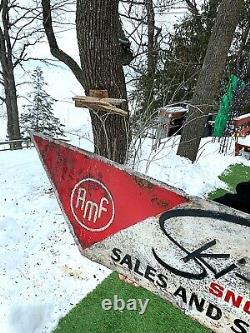 Vintage Rare Early Metal Outboard Gas Oil Dealer Ski-Daddler Snowmobile Sign