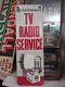 Vintage Rare Ge Radio Tv Dealer Porcelain Metal Sign Tube Repair Service Dealer