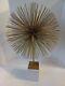 Vintage Rare Golden Metal Starburst Sculpture White Bass Marble