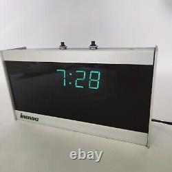 Vintage Rare Inmac Desktop LED Clock Metal Glass Semiconductor Refurbished