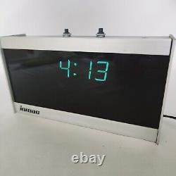 Vintage Rare Inmac Desktop LED Clock Metal Glass Semiconductor Refurbished