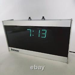 Vintage Rare Inmac Desktop LED Clock Metal Glass Semiconductor Refurbished