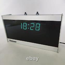 Vintage Rare Inmac Desktop LED Clock Metal Glass Semiconductor Refurbished