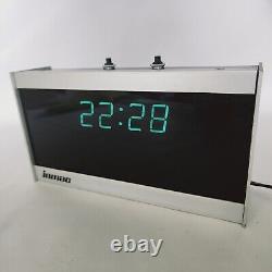 Vintage Rare Inmac Desktop LED Clock Metal Glass Semiconductor Refurbished