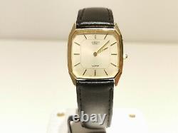 Vintage Rare Japan Luxury Beautiful Gold Plated Alarm Men's Watch Citizen2400