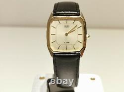 Vintage Rare Japan Luxury Beautiful Gold Plated Alarm Men's Watch Citizen2400