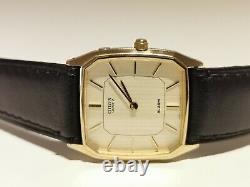 Vintage Rare Japan Luxury Beautiful Gold Plated Alarm Men's Watch Citizen2400