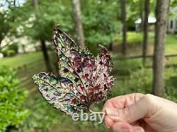 Vintage Rare Jay Strongwater metal enamel leaf with Honey bee