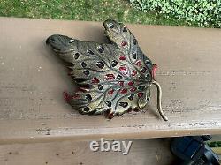 Vintage Rare Jay Strongwater metal enamel leaf with Honey bee