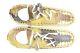Vintage Rare Ll Bean Brown Leather Metal Frame Winter Walker Snowshoes 25x8.5