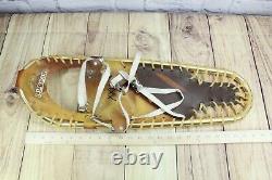 Vintage Rare LL Bean Brown Leather Metal Frame Winter Walker Snowshoes 25x8.5