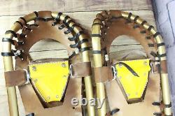 Vintage Rare LL Bean Brown Leather Metal Frame Winter Walker Snowshoes 31x 9
