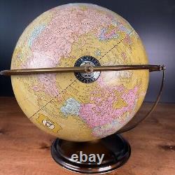 Vintage Rare Lexicon Publications Yellow Toned Swivel Globe on Metal Base