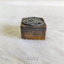 Vintage Rare Lord Hanuman Metal Wooden Old Printing Stamp Seal Decorative 60