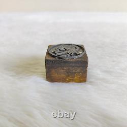 Vintage Rare Lord Hanuman Metal Wooden Old Printing Stamp Seal Decorative 60
